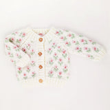 Bitty Blooms Cardigan Sweater || Blush