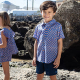 Boys Jack Shirt || Blue Lisbon Ditsy