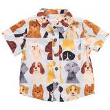 Boys Jack Shirt ||  Light Blue, Watercolor Dogs