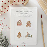 Paintable Notecards || Gingerbread