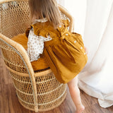 Corduroy Pinafore Floral Baby Dress Set
