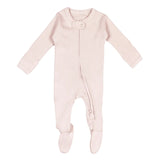 Organic 2 Way Zipper Footie || Blush