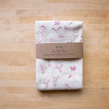 Handprinted Cotton Kitchen Towel || Flower Meadow