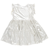 Girls Polly Dress || Champagne Lame