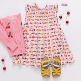 Girls Stevie Dress || Cloud Pink Cherry