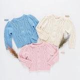 Girls Cable Constance Sweater || Dusty Rose
