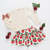Girls Cable Constance Sweater || Cream