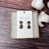 The Hadley || Black Silver Dangle Clay Earrings