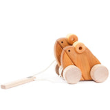 BAJO Double Frogs Pull Toy || Natural