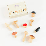 Handpainted Wooden Mushrooms Set