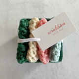 Dish Scrubbie Set in Berry Basket