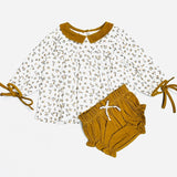 Floral Muslin & Corduroy Baby Dress Set