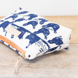 Hen House Laura Bag || Navy, Red Zip