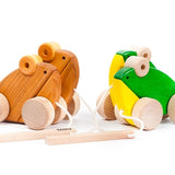 BAJO Double Frogs Pull Toy || Natural