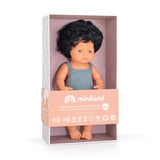 Doll Caucasian Curly Black Hair Boy 38cm || Lead Romper