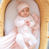 Organic Pointelle 2 Way Zipper Footie || Cotton Candy
