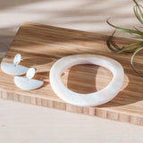Mother of Pearl Bangle || Pearl White