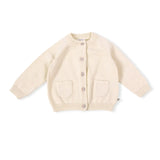 Milan Organic Knit Baby Cardigan || Cream