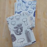 Handprinted Cotton Tea Towel || Mushroom