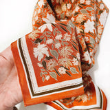 Silk Bandana Scarf || Botanical Garden Floral