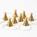 Mini Party Hats || Gold Glitter