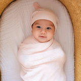 Pointelle Organic Knotted Hat || Cotton Candy