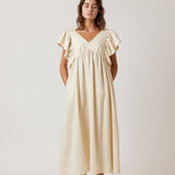 Ruffle Sleeve Midi Dress