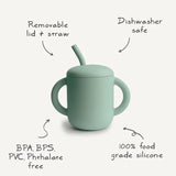 Silicone Training Cup & Straw || Dried Thyme