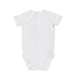 Organic Short Sleeve Baby Bodysuit || Soft White