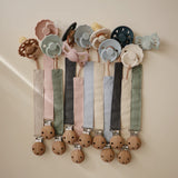 Linen Pacifier Clip || 2 Pack