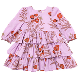 Girls Fleur Dress || Lavender Poppy