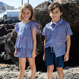 Boys Jack Shirt || Blue Lisbon Ditsy
