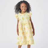 Girls Cynthia Dress || Bright Yellow Eyelet