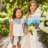 Girls Lexie Top || Ocean Stripe