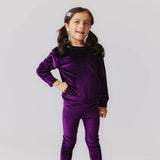 Girls Velour Legging || Plum