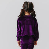 Girls Velour Sweatshirt || Plum