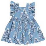 Girls Elsie Dress || Blue Bouquet Floral
