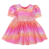 Girls Lame Laurie Dress || Rainbow Pink
