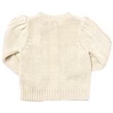 Girls Cable Constance Sweater || Cream