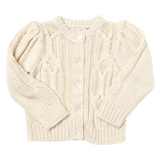 Girls Cable Constance Sweater || Cream