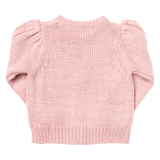 Girls Cable Constance Sweater || Dusty Rose