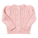 Girls Cable Constance Sweater || Dusty Rose