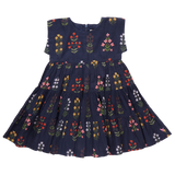 Girls Peachy Dress || Navy Field Floral