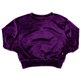 Girls Velour Sweatshirt || Plum