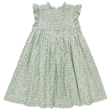 Girls Stevie Dress || Green Mini Ditsy