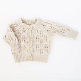 Leaf Lace Cardigan Sweater || Natural