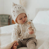 Leaf Lace Cardigan Sweater || Natural