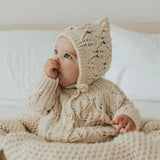 Leaf Lace Cardigan Sweater || Natural