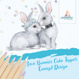 Wedding Cake Topper || Love Bunnies
