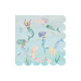 Scalloped Party Napkins || Mermaids Swimming